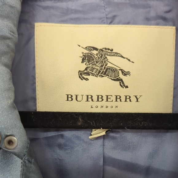 Burberry Midnight Blue Satin Trench Coat - Picture 2 of 8